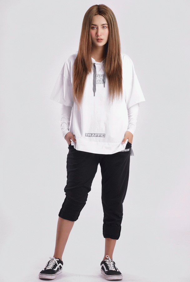 YGN TRAFFIC TYRE Design Hoodie White (Girl)